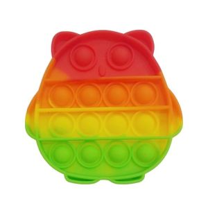 Planet X Pop Bubble Fidget Rainbow Owl Silicone Toy (PX-11111)