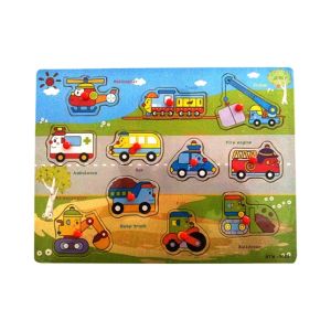 Planet X Cute Vehicles Wooden Puzzle (PX-9379)