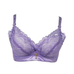 Purple Bag Fancy Lace Double Padded Wireless Bra Purple (0024)