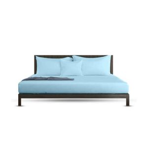 Rainbow Linen Bed Sheet Set Single Size Light Blue (Pack Of 3)