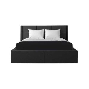 Rainbow Linen Fitted Bed Sheet Black (King Size)