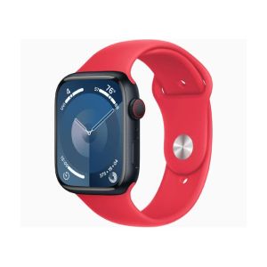 Apple Watch Series 9 Midnight Aluminum Case With Sport Band-GPS-45 mm-Red