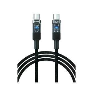 Rofee 60W C Type to C PVC Smart & Fast Data Cable 1.2M Black (503-C)