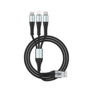 Ronin R-305 3 In 1 Durable Braided Cable Black