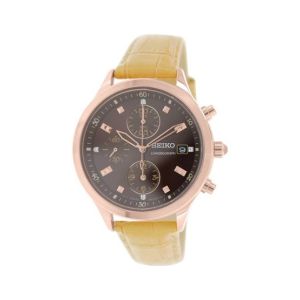 Seiko Chronograph Quartz Women's Watch Tan (SNDX04P1)