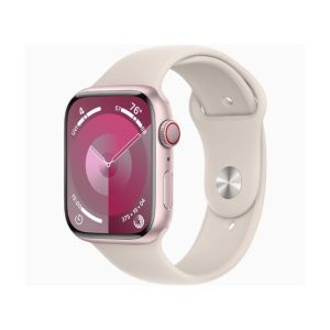 Apple Watch Series 9 Pink Aluminum Case With Sport Band-GPS-45 mm-Starlight