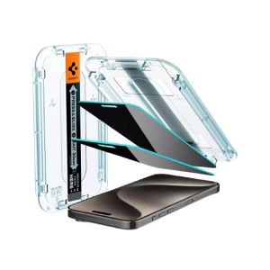 Spigen GlastR EZ Fit Screen Protector Case For iPhone 15 Pro Max Pack Of 2 (AGL06874)