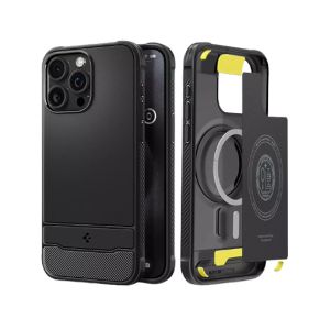 Spigen Rugged Armor MagFit Case For Apple Iphone 15 Pro Matte Black (AGL06703)