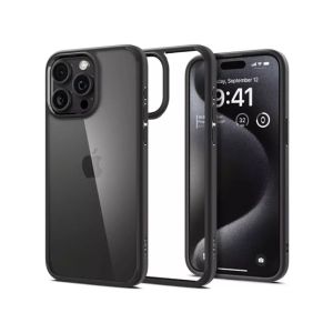 Spigen Ultra Hybrid Matte Black Case For Apple iPhone 15 Pro (ACS06713)