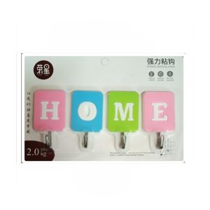TechSolz Wall Hooks For Hanging Set Of 4 Multicolor