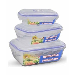 TPWfamily Rectangle Food Storage Box 3 Piece Set (3.4 Litre)