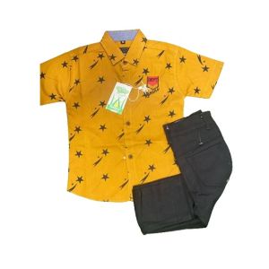 RG shop Kids Pants Shirt for Boy-Yellow-6-8 Year
