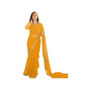 ZamZam Chifon Saari For Women-Orange