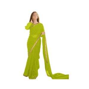 ZamZam Chifon Saari For Women-Green