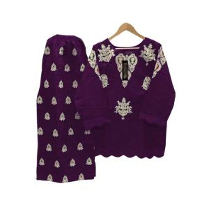 ZamZam 2pc dress For Women-Purple