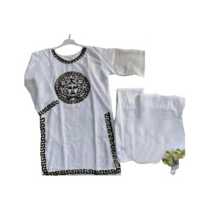 ZamZam 3pcs Embroidery Dress For Women-White