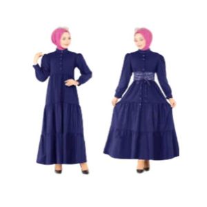 ZamZam Turkish Patchwork Maxi For Women-Blue