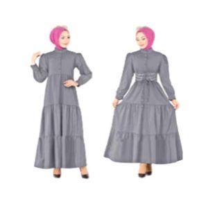 ZamZam Turkish Patchwork Maxi For Women-Grey