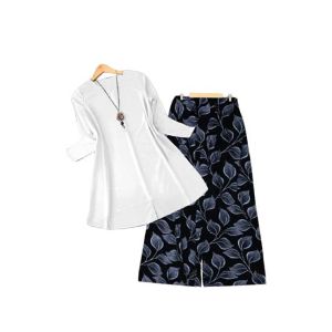 ZamZam Western Dress - 2pc For Women-White
