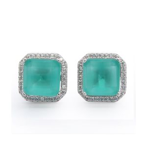 Zed Eye Cyno Squares Earrings For Women Aqua  (ISE122D)