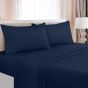 iShopping - Rainbow Linen Jersey Fitted Bed Sheet King Size Navy Blue (RHP125)