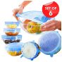 iShopping - Sasti Market Silicone Stretch Crockery Lids Blue 6 Pieces