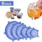 iShopping - Sasti Market Silicone Stretch Crockery Lids Blue 6 Pieces
