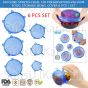 iShopping - Sasti Market Silicone Stretch Crockery Lids Blue 6 Pieces