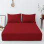 iShopping - Maguari Luxury Cotton Fitted Single Bed Sheet With Pillow Cover Fuxia