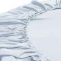 iShopping - Maguari Silk Fitted Double Bed Sheet With Pillow Covers Sky Blue