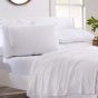 iShopping - Rainbow Linen Jersey Fitted Bed Sheet King Size White (RHP225)