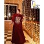 iShopping - Rg Shop Maxi Sleaves Bunch Embroidery Border Work Dupatta 3-Pcs Suit.-Red