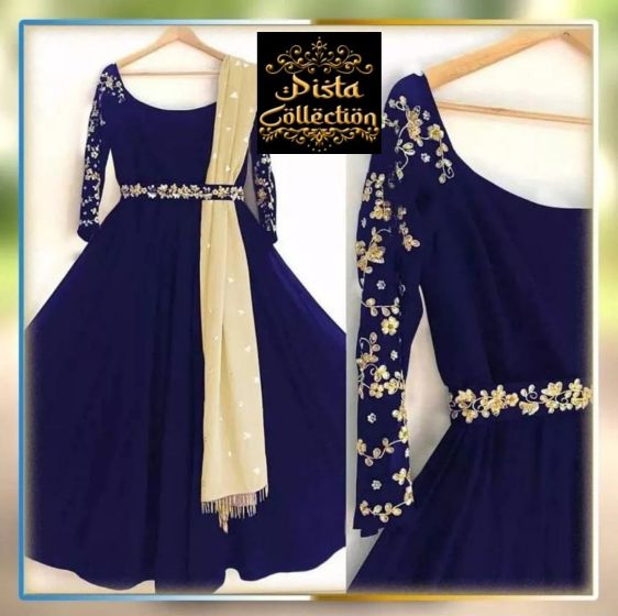 iShopping - Pista Collection 3pcs Sleeves Embroidered Maxi-Purple
