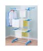 iShopping - AGM Portable 3 Tier Clothes Drying Stand Blue/White