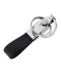 iShopping - M.Mart Double Ring Leather Key Chain Black