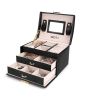 iShopping - Easy Shop 3Layer Mirror Leather Jewellery Organizer