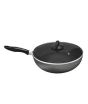 iShopping - Cambridge Non Stick Long Handle Wok With Glass Lid 22 Cm (NWT822L)