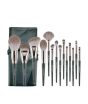 iShopping - Muicin Green Leather Pouch Professional Makeup Brush Set – 14Pc