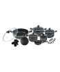 iShopping - Domestic Non Stick Stylish Cookware Set Black - 21 Pieces (0079)