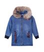 iShopping - HnH Marketing Long Denim Jacket With Fur Lined Cap For Women 