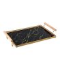 iShopping - Easy Shop Frame Glass Serving Tray With Golden Metal Handle