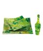 iShopping - Easy Shop Gold Impression Glass Serving Cake Plate Set - 8 Pieces-Green
