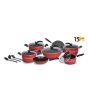 iShopping - Klassic Glass Lid Non Stick Crescent Series Cookware Set - 15 Pieces