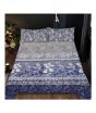 iShopping - Maguari Flowers Double Bed Sheet Blue & White (0328)