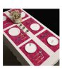 iShopping - Maguari Luxurious Jacquard 6 Person Dining Table Mats Dark Pink