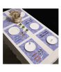 iShopping - Maguari Luxurious Jacquard 6 Person Dining Table Mats Light Purple