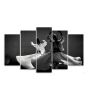 iShopping - Maguari Sufi Canvas Medium Wall Frame 5 Pcs Black & White (0691)