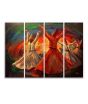 iShopping - Maguari Sufi Red Oil Painting Synthetic Canvas Small Wall Frame 4 Pcs (0679)