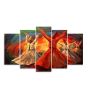 iShopping - Maguari Sufi Red Oil Painting Synthetic Canvas Small Wall Frame 5 Pcs (0680)