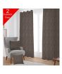 iShopping - Maguari Taffeta Embriodery Curtain With Cushion Cover 2 Pcs Grey